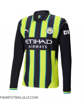 Manchester City Tricou Fotbal Replică 2024-25 Barbati Deplasare Mâneci Lungi